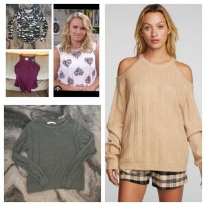 Chaser And Project Social Tee Long Sleeve Bundle Women Small
